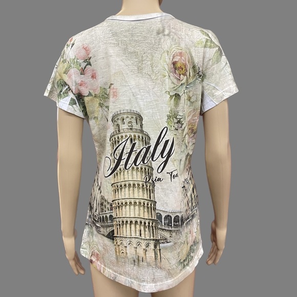 Italy Tower of Pisa Photographic V-Neck Tee Size Large - Picture 4 of 6